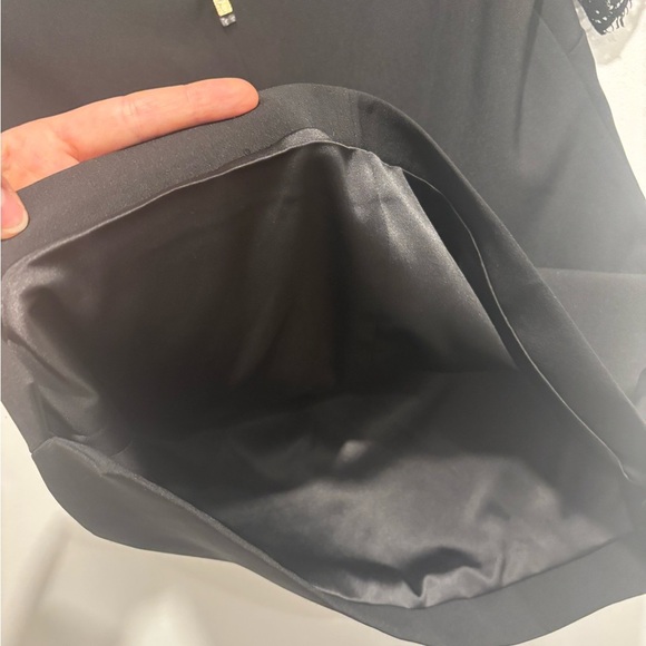 Ted Baker Black Dress with Gold Zip and Lace Sleeves (Size 0) - Picture 8 of 11